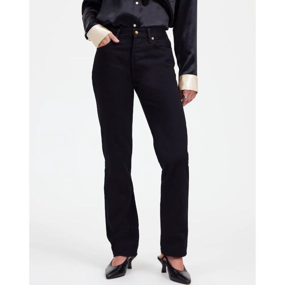 Madewell Alexa Chung High-Rise Straight Jeans WMNS 28 Black Outridge Wash Bundle - Picture 1 of 9